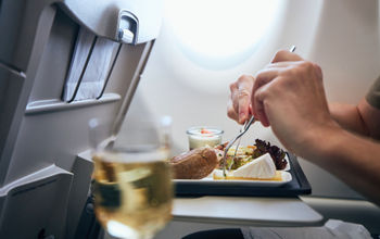 In-flight food and beverage service.