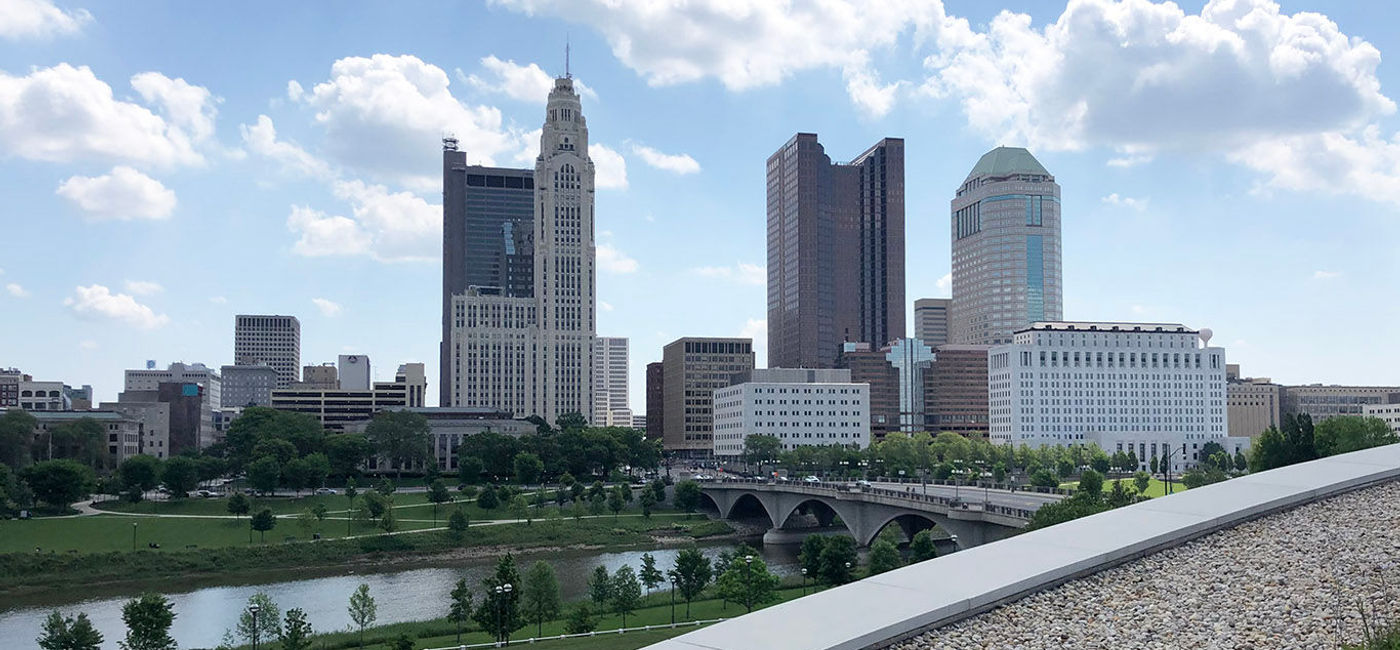 Image: Downtown Columbus, as seen from the National Veterans Memorial and Museum. (photo by Paul Heney) (Photo by Paul Heney.)