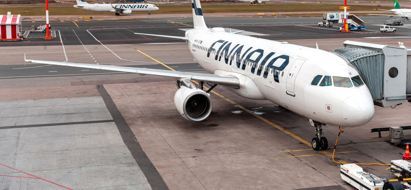 Image: Finnair plane at Helsinki Airport. (photo via william87/iStock Editorial/Getty Images Plus)