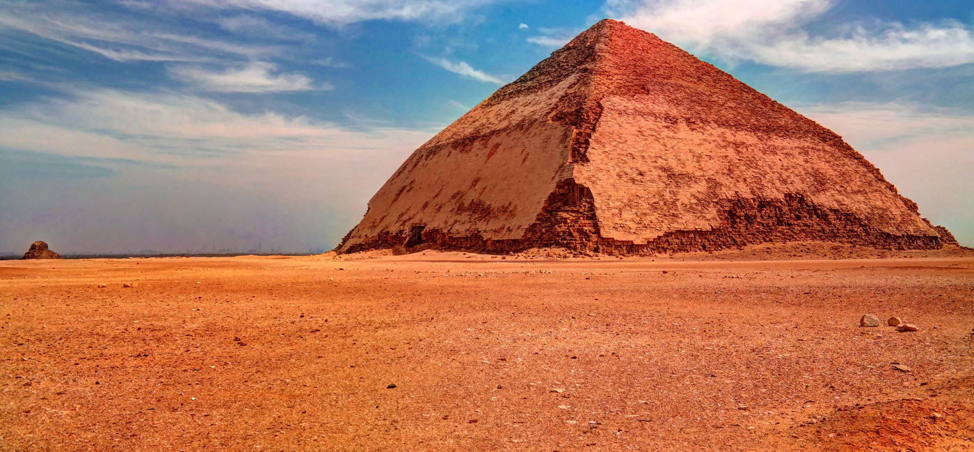 Image: PHOTO: Bent Pyramid of Sneferu in Dahsur, Egypt. (Photo via iStock / Getty Images Plus / HomoCosmicos)