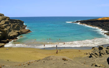 Hawaii's Papakolea Beach is known for its unique olive green sand