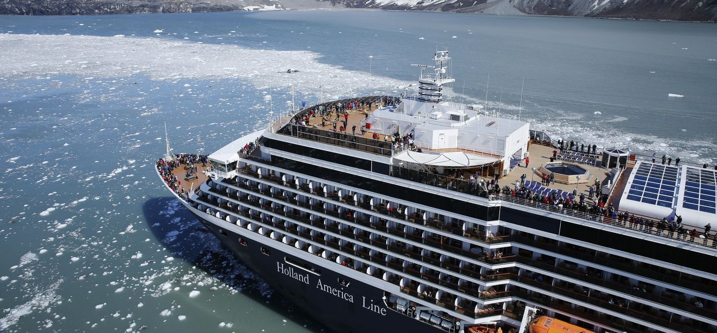 Image: Holland America Line's Westerdam in Glacier Bay, Alaska. (photo courtesy of Holland America Line) (Holland America Line Media)