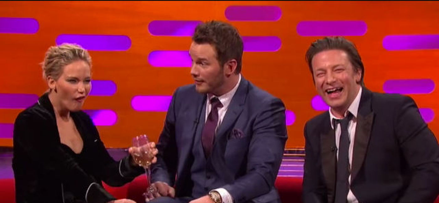 Image: Jennifer Lawrence tells her Hawaiian story on The Graham Norton Show.  (BBC One)