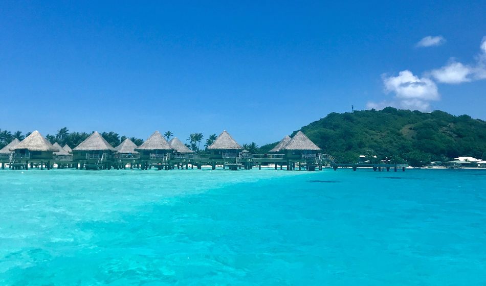 Overwater, bungalows, Bora Bora, French Polynesia