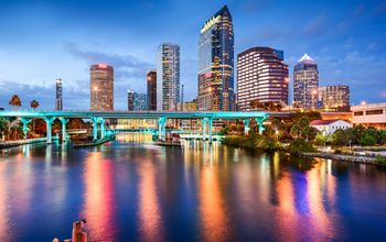 Downtown Tampa, Florida skyline over the Hillsborough Rive