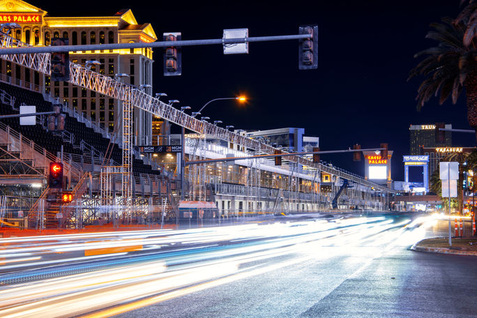 Formula 1 Grand Prix construction on the Las Vegas Strip Formula 1 Grand Prix construction on the Las Vegas Strip