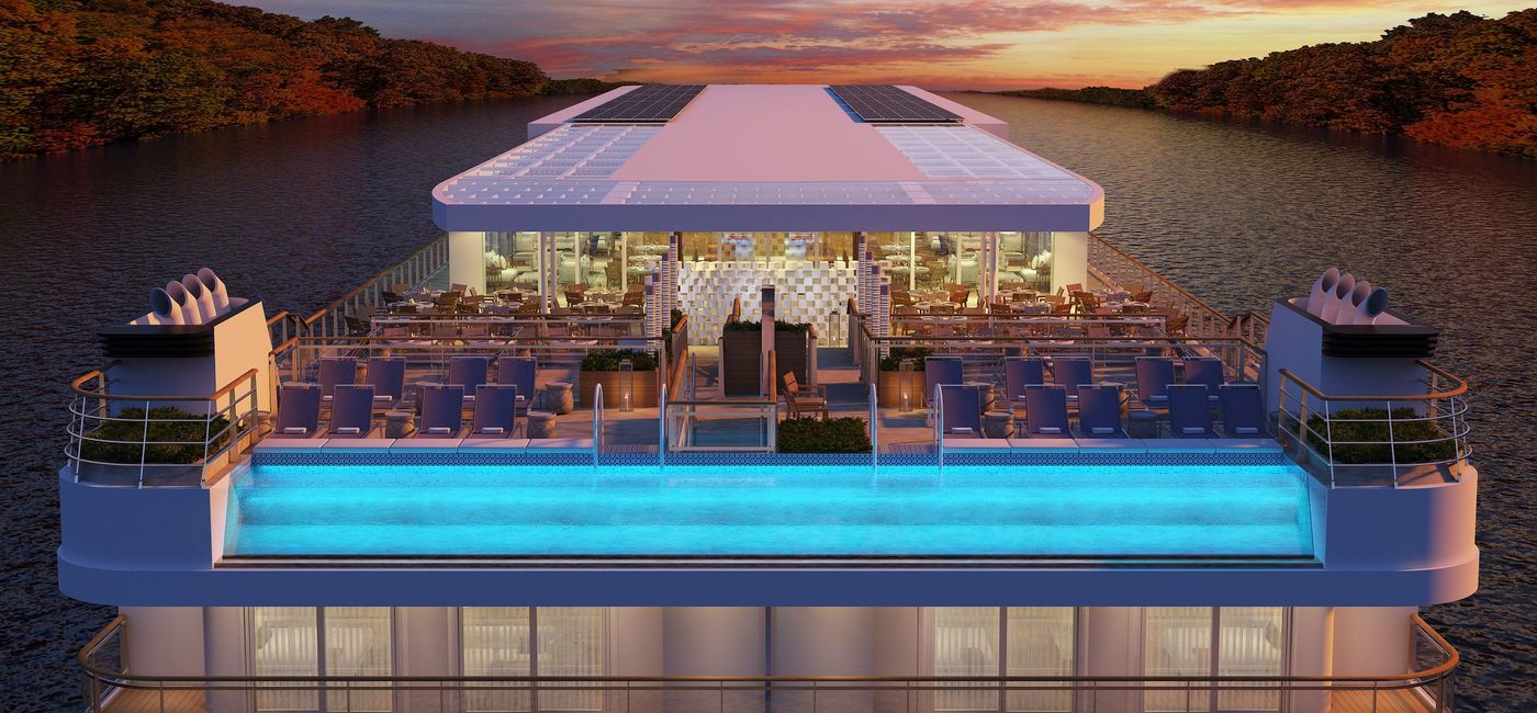 Image: PHOTO: Viking Mississippi will feature a glass-backed pool experience at the aft. (photo courtesy of Viking)