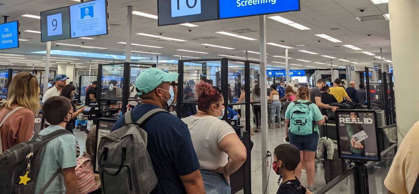 Image: TSA line at Orlando International Airport. (photo by Eric Bowman)