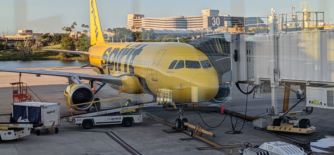 Image: Spirit Airlines plane at Orlando Airport (photo by Eric Bowman)