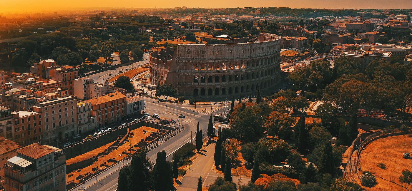 Image: Aerial View of Colosseum in Rome, Italy. (Photo via Getty Images)