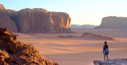 Hiker in Wadi Rum, Jordan
