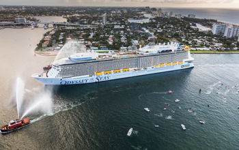 Odyssey of the Seas arrives at its homeport in Fort Lauderdale, Florida