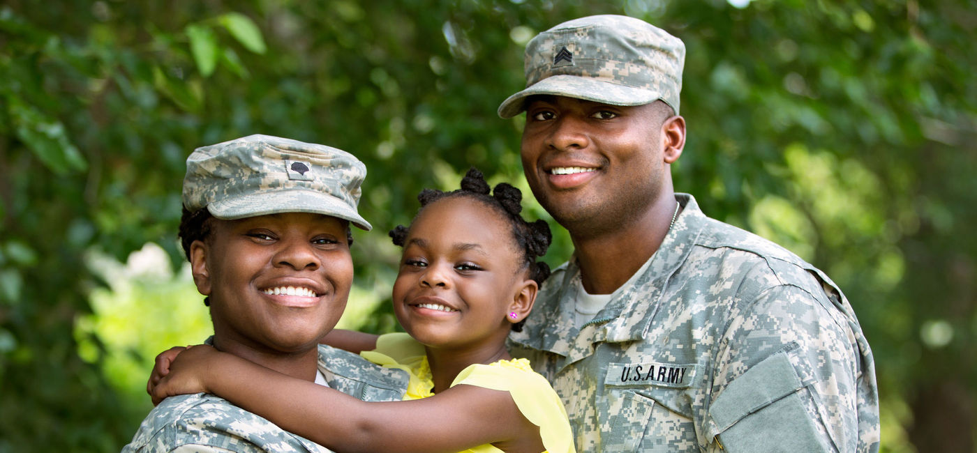 Image: U.S. military family. (photo via iStock/Getty Images E+/DanielBendjy)