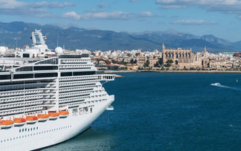 Cruise ship moored at the port of Palma de Mallorca