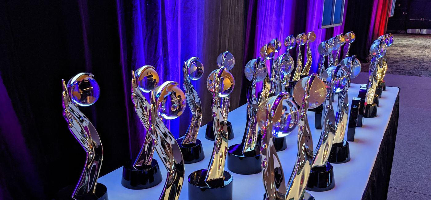 Image: The Travvy Awards await their winners. (photo via Eric Bowman)