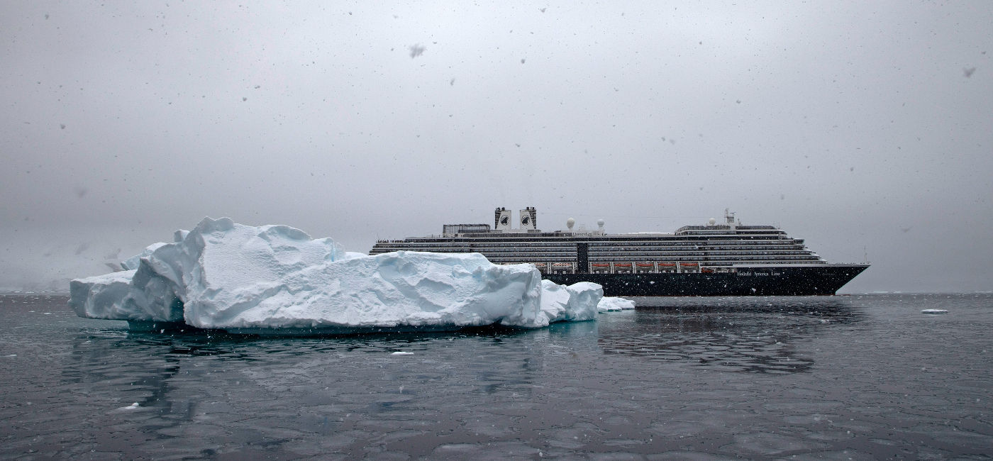 Image: The Oosterdam sailing in Antarctica in 2023. (Photo Credit: Holland America Line)