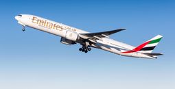 Emirates Boeing 777 at takeoff