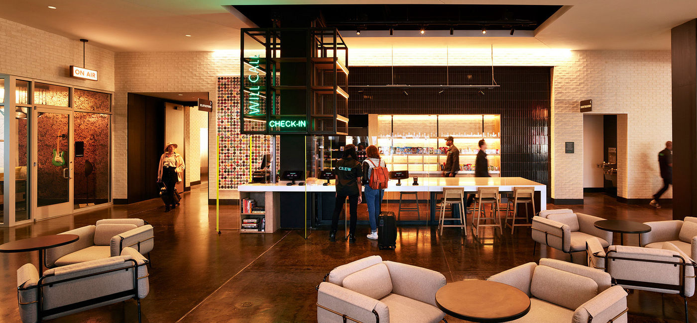 Image: PHOTO: Lobby at REVERB Downtown Atlanta (photo courtesy Hard Rock Hotels)