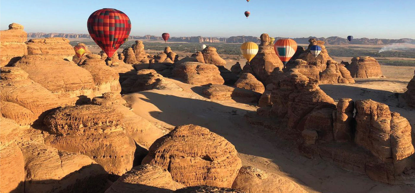 Image: Hot air balloons over AlUla. (photo courtesy of Saudi Tourism Authority)
