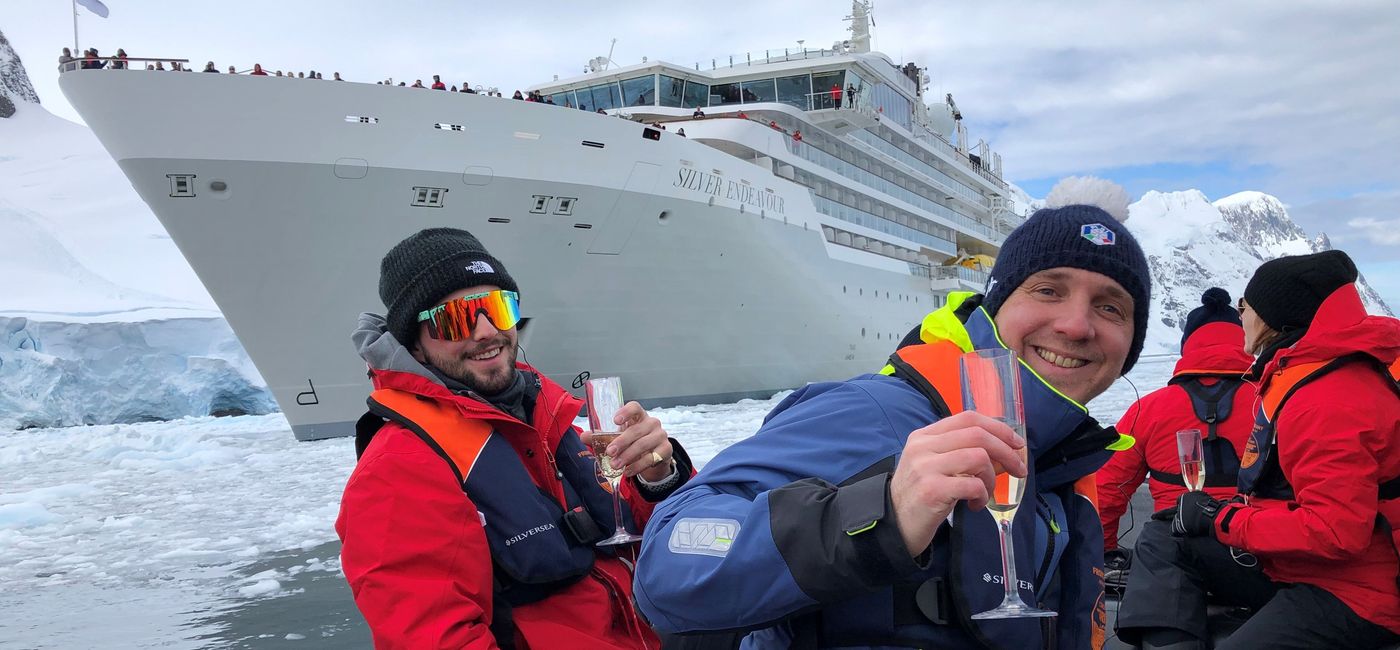Image: Toasting Silver Endeavour at the christening ceremony. (Photo by Theresa Norton)