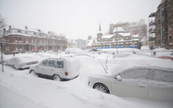 Blizzard snow in Massachusetts
