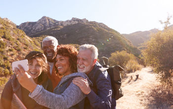 Senior friends travel