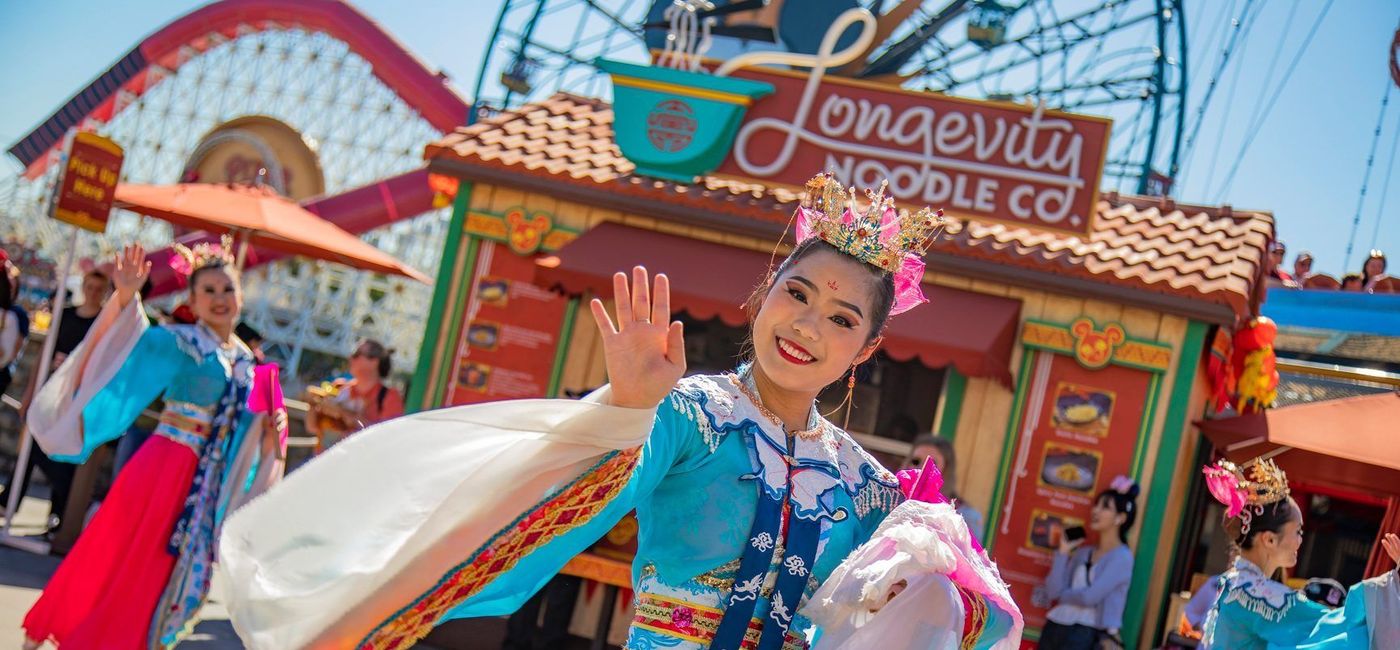 Image: Dancers in "Mulan's Lunar New Year Procession" at Disney California Adventure Park in Disneyland Resort, Anaheim, California. (Photo Credit: Disneyland Resort)