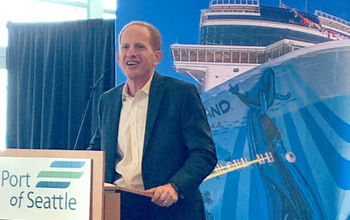 NCL President Harry Sommer at launch of Alaska season in Seattle.