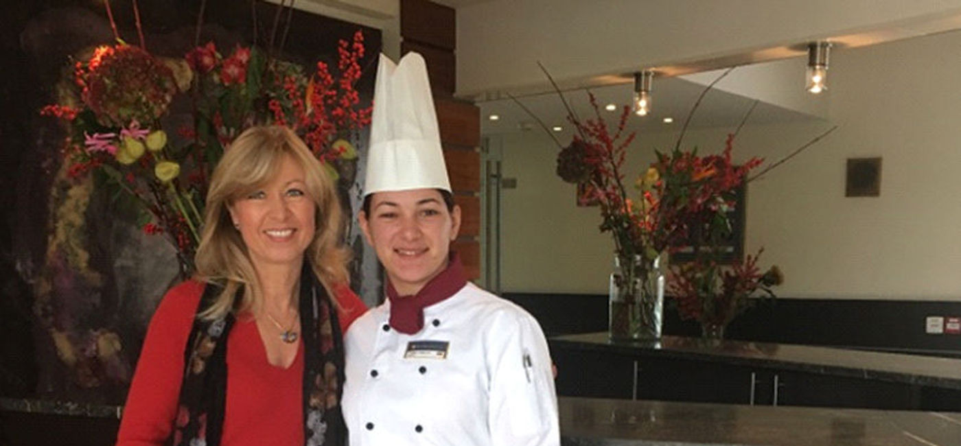 Image: PHOTO: Kristin Karst (L) and pastry chef Yoana Vasileva. (photo courtesy of AmaWaterways)