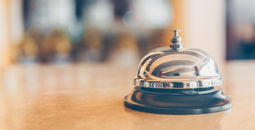 Service bell at a hotel front desk