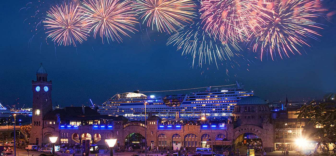 Image: PHOTO: Hamburg Cruise Days fireworks over AIDA Cruises. (photo via Flickr/fRedi)