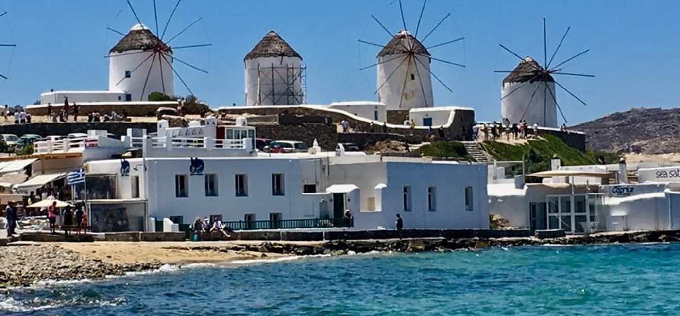 Image: PHOTO: Windmills of Mykonos. (Photo via Noreen Kompanik)