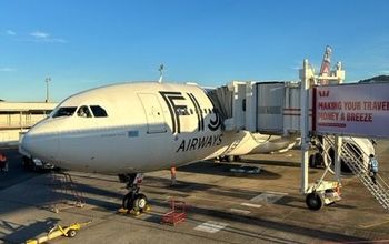 Le vol inaugural Vancouver-Fiji à son arrivée à Nadi