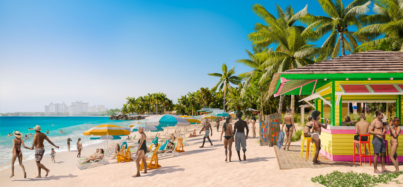 Image: The Royal Beach Club at Paradise Island is scheduled to open in 2025. (Courtesy of Royal Caribbean International)