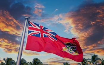 Cayman Islands, Caribbean, flag, sunset
