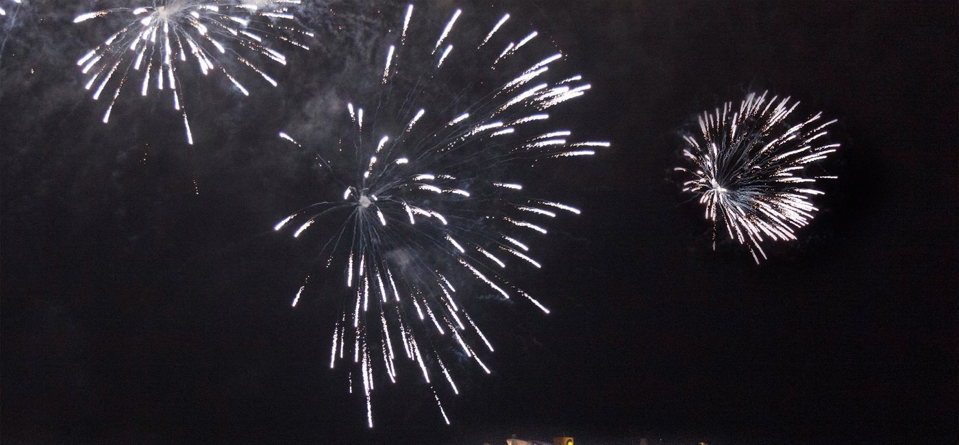Image: Fireworks concluded the christening ceremony for the Costa Smeralda. (courtesy of Costa Cruises)