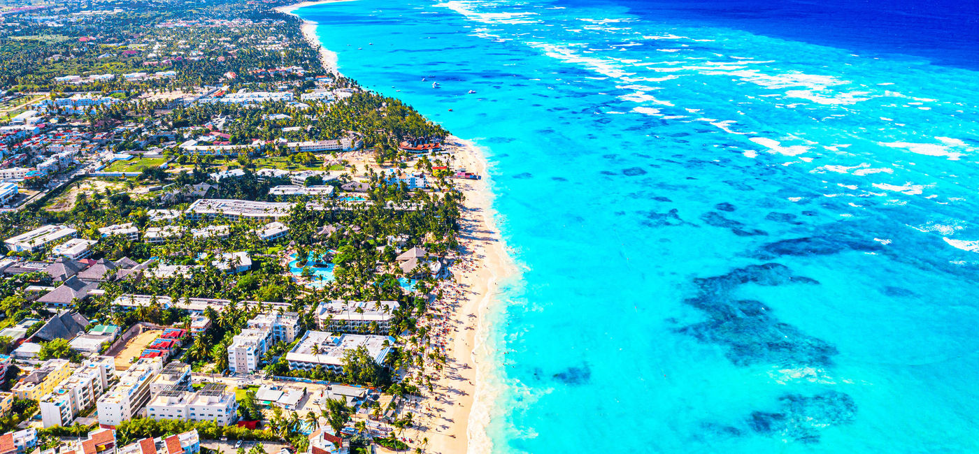 Image: Aerial view of Bavaro Beach in Punta Cana, Dominican Republic. (photo via iStock/Getty Images Plus/nantonov)