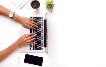 Woman working from the computer