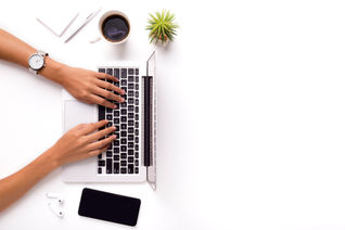 Woman working from the computer