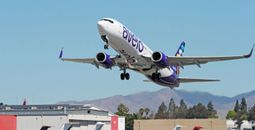 Avelo Airlines plane takes off from Hollywood Burbank Airport