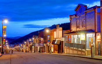 Park City, Utah at dusk.