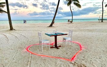 romantic dinner on the beach
