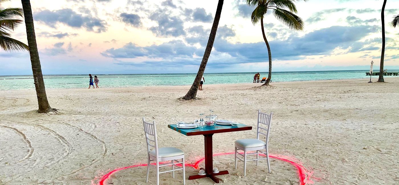 Image: Private set up for a romantic dinner on the beach at Hyatt Zilara Cap Cana. (photo by Codie Liermann)