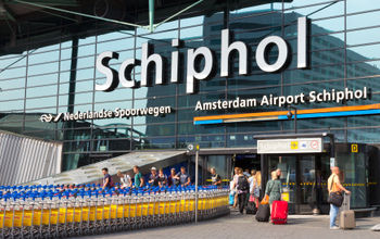 The entrance to Amsterdam Airport Schiphol.