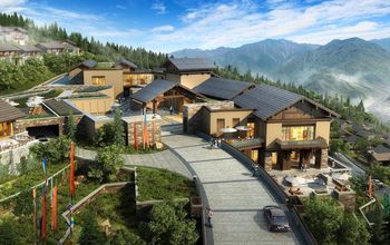 A rendering of Ritz-Carlton Reserve in Jiuzhaigou Valley, China.
