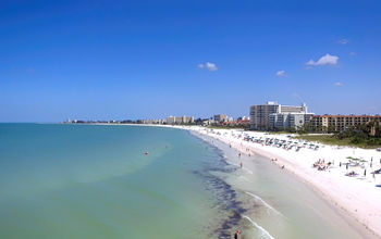 Aerial view of the beach in Siesta Key, Florida