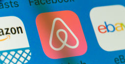 Airbnb on computer monitor screen.