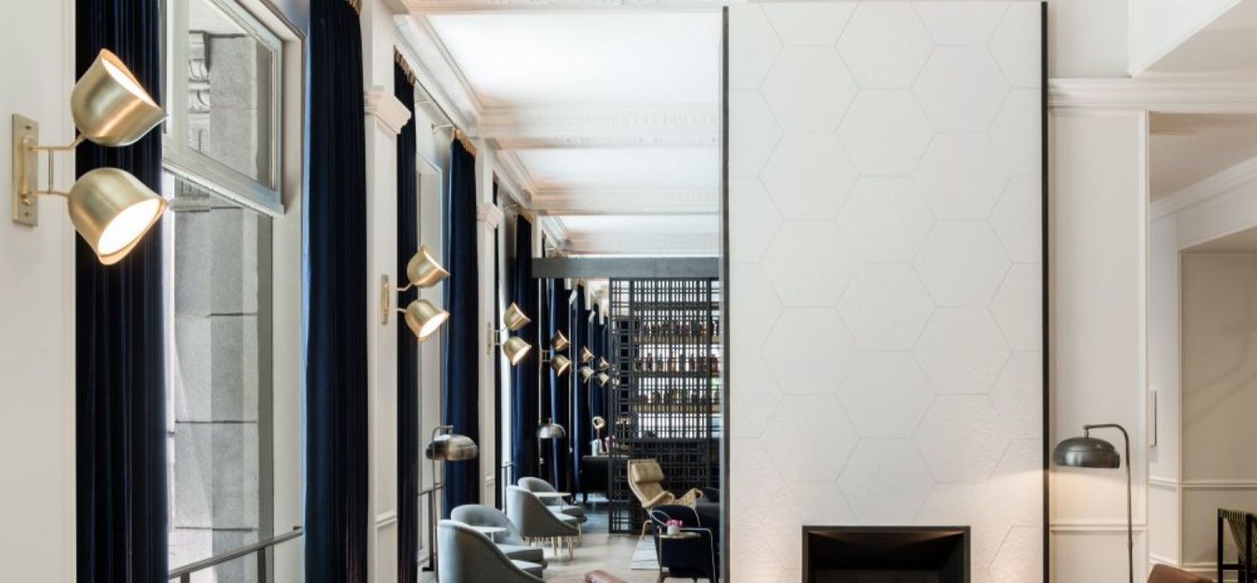Image: The lobby inside the Kimpton Gray Hotel in Chicago, Illinois, one of the over sixty hotels in the U.S. participating in the KimptonxTalkspace program. (photo via Kimpton Hotels & Restaurants) ((photo via Kimpton Hotels & Restaurants))