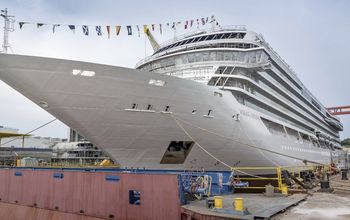 Viking Saturn, float out, Fincantieri shipyard, Ancona, Italy