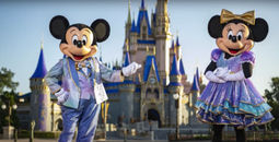 Mickey and Minnie Mouse at Disney World.
